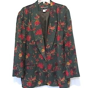 Vintage Saks Fifth Avenue Silk Blend Floral Blazer, Size 12